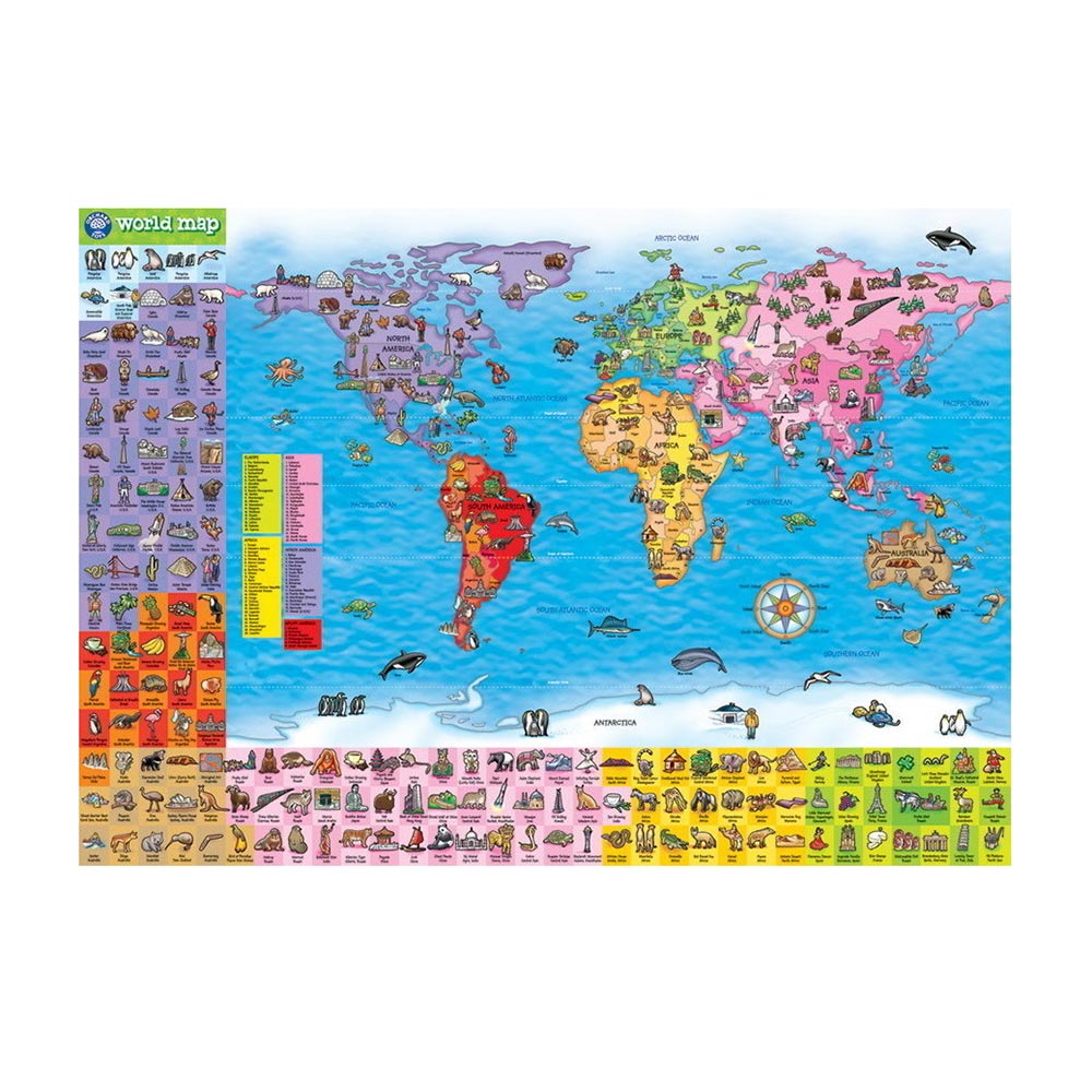Παζλ Παγκόσμιος Χάρτης και Πόστερ 150τμχ ORCH280 Orchard Toys - 1