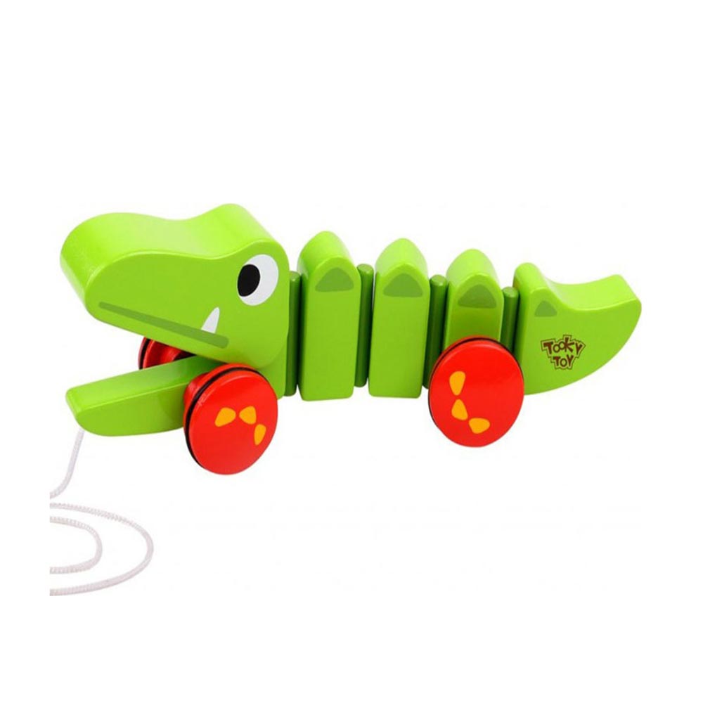 Ξύλινος Μεγάλος Κροκόδειλος Συρόμενος TKC421 Tooky Toy 