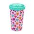 Ποτήρι Aπό Bamboo με Kαπάκι Candy Hearts Blue 500ml F1902 Woodway  - 0