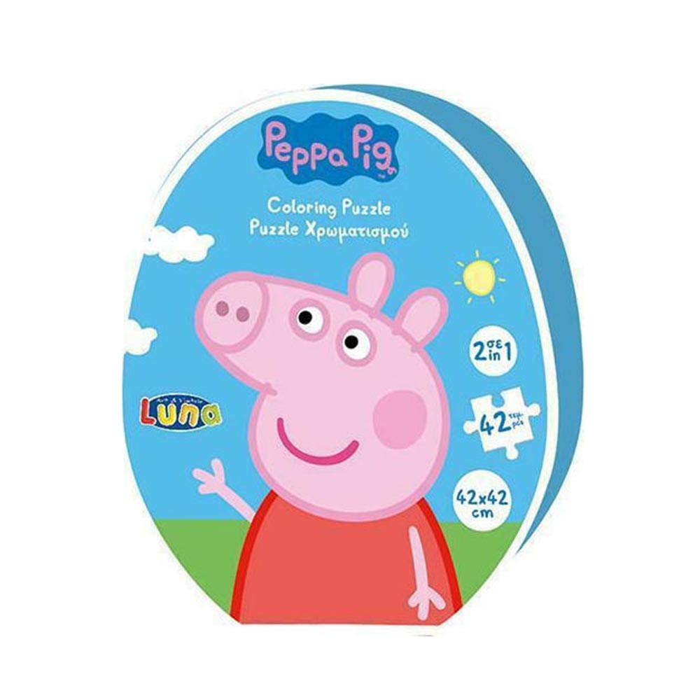 Παζλ Χρωματισμού Peppa Pig Διπλής Όψης 42τεμ. Luna - 0
