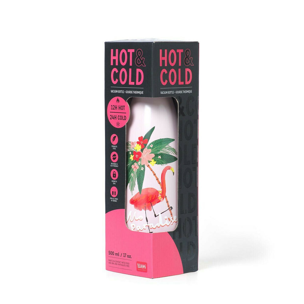 Ανοξείδωτο Μπουκάλι Θερμός Hot & Cold Flamingo 500ml SSB0015 Legami - 3