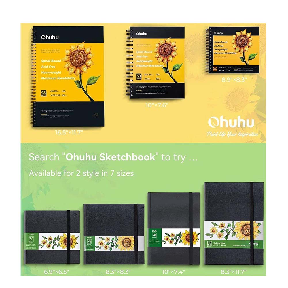 Μπλοκ Σχεδίου Sketchbook A3 29.7x42cm 48Φ OHU-Y44-83000-23 Ohuhu - 3