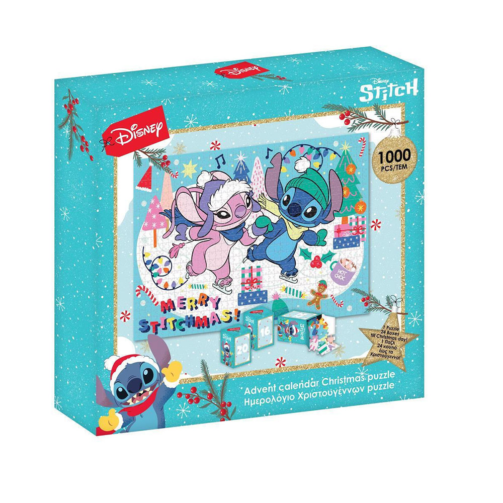 Ημερολόγιο Χριστουγέννων - Παζλ 1000 κομματιών Stitch & Angel 50x70cm 564615 Luna - 108910
