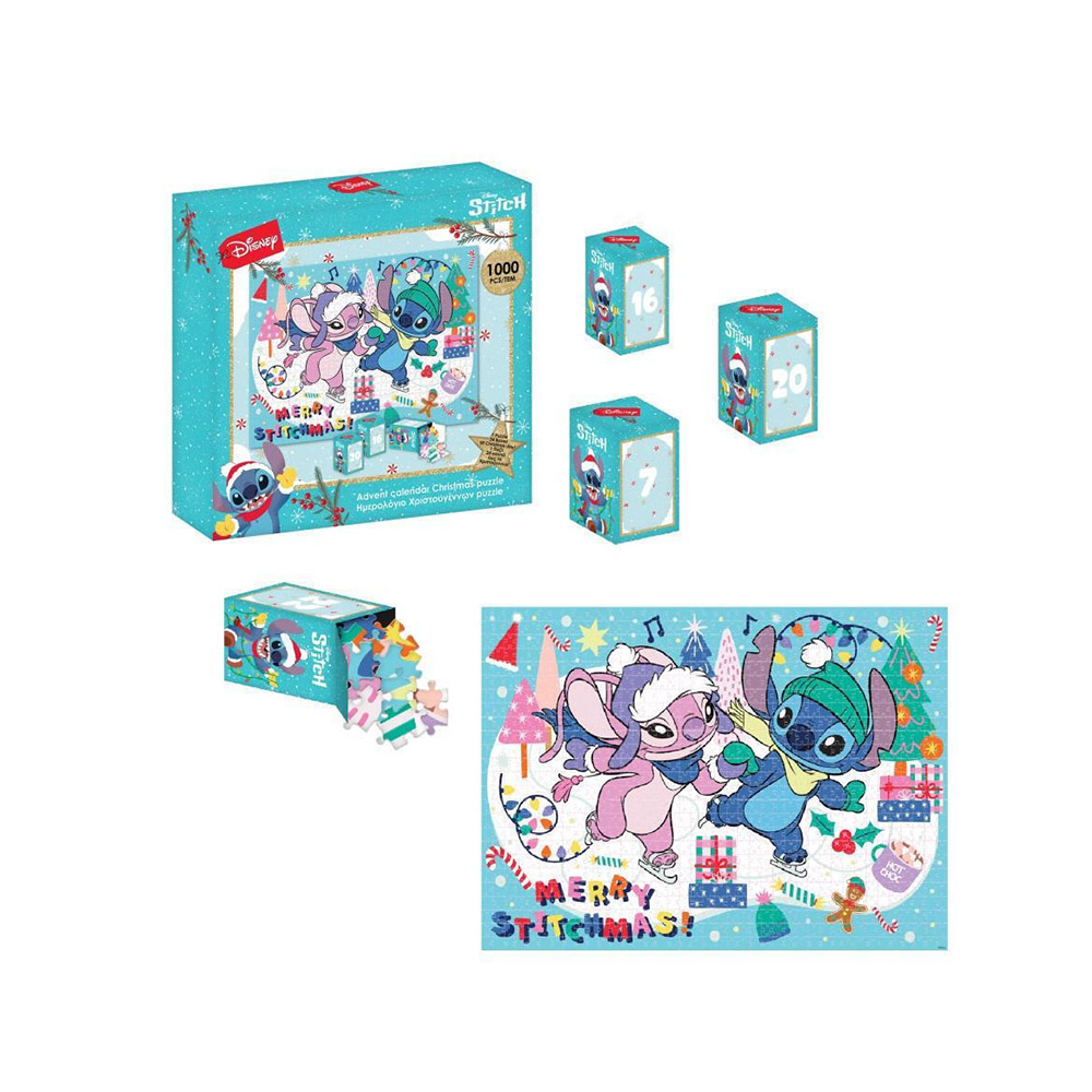 Ημερολόγιο Χριστουγέννων - Παζλ 1000 κομματιών Stitch & Angel 50x70cm 564615 Luna - 1