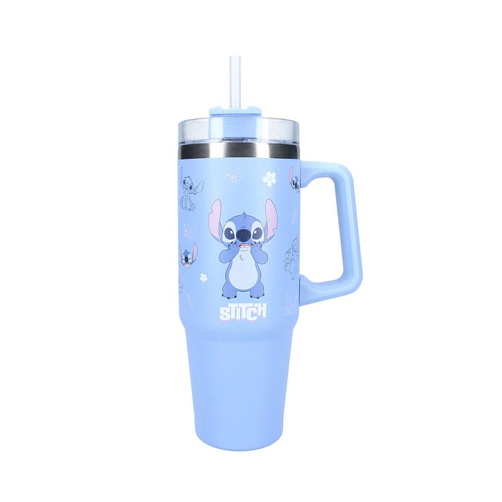 Χειροποίητη Αρωματική Λαμπάδα για Κορίτσι με Ανοξείδωτο Ποτήρι Θερμός 900ml Stitch - 1