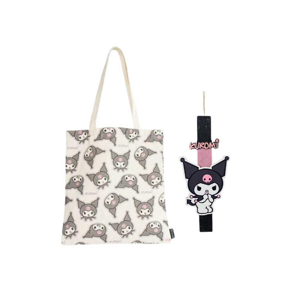 Χειροποίητη Αρωματική Λαμπάδα για Κορίτσι με Υφασμάτινη Τσάντα Ώμου Kuromi - 112646