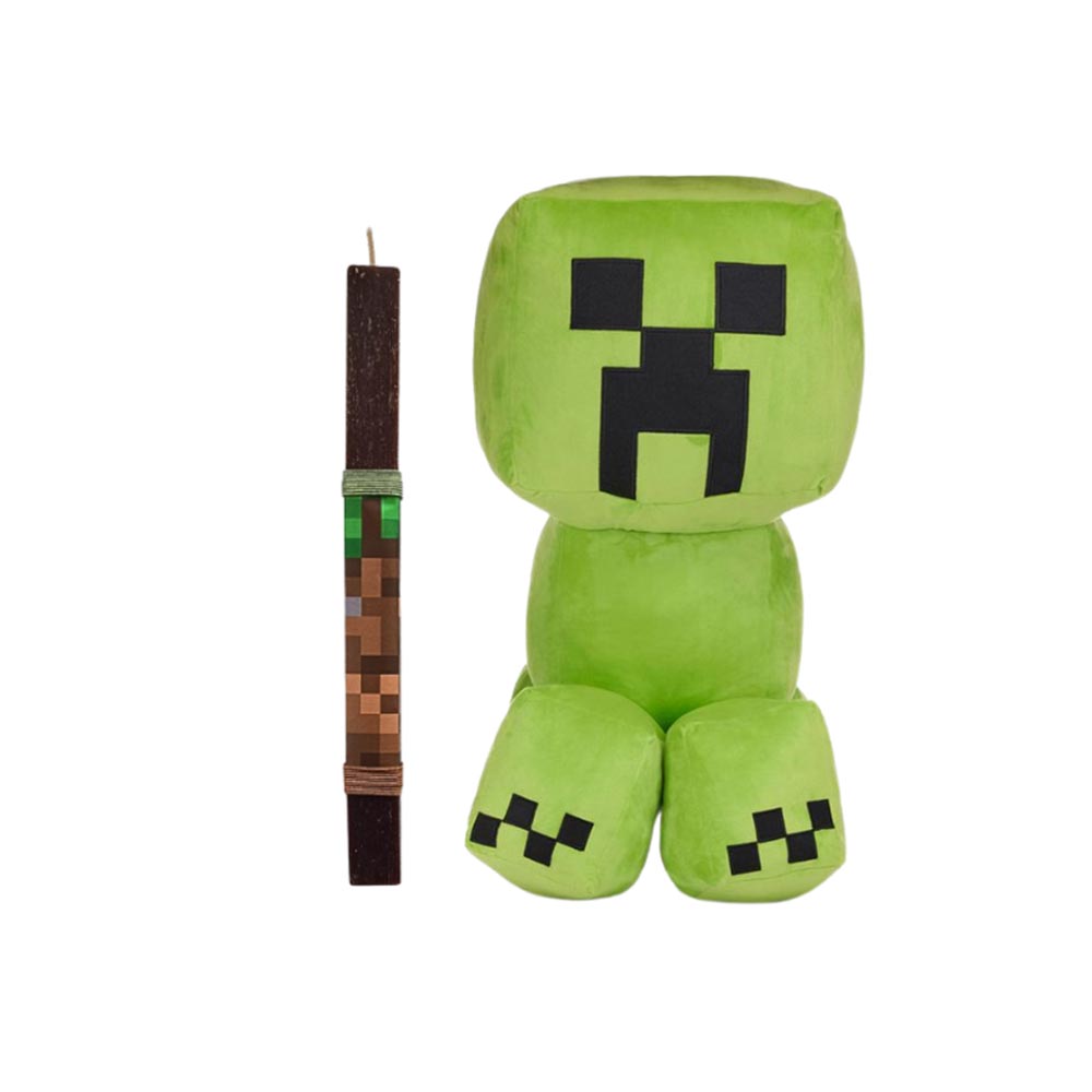 Χειροποίητη Αρωματική Λαμπάδα για Αγόρι με Λούτρινο Minecraft Creeper 40cm - 112651