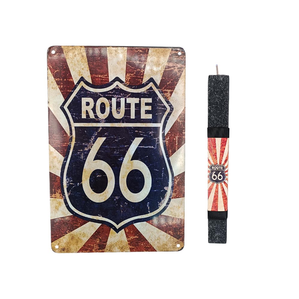 Χειροποίητη Αρωματική Λαμπάδα για Αγόρι με Μεταλλικό Κάδρο Route 66 - 112753