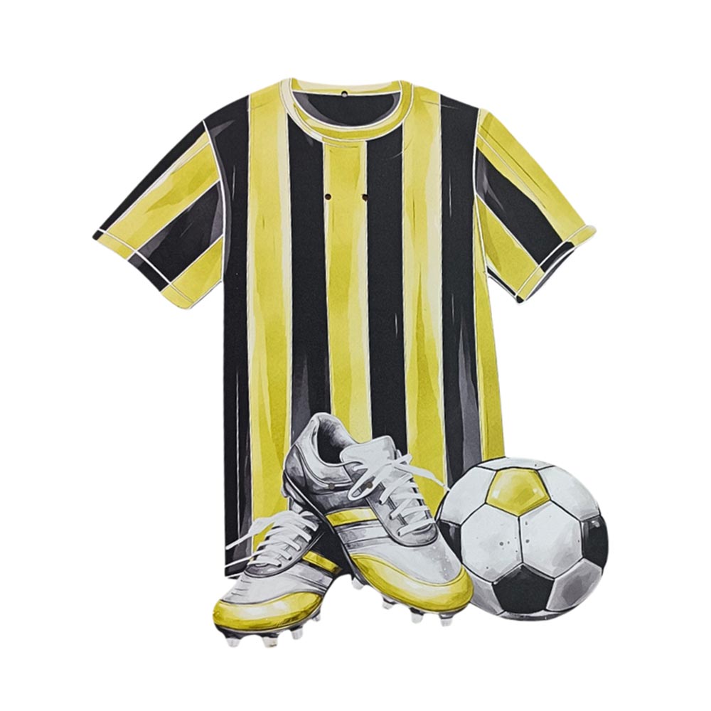 Χειροποίητη Αρωματική Λαμπάδα για Αγόρι με Ξύλινη Πλάτη Κιτρινόμαυρης Ομάδας - 1