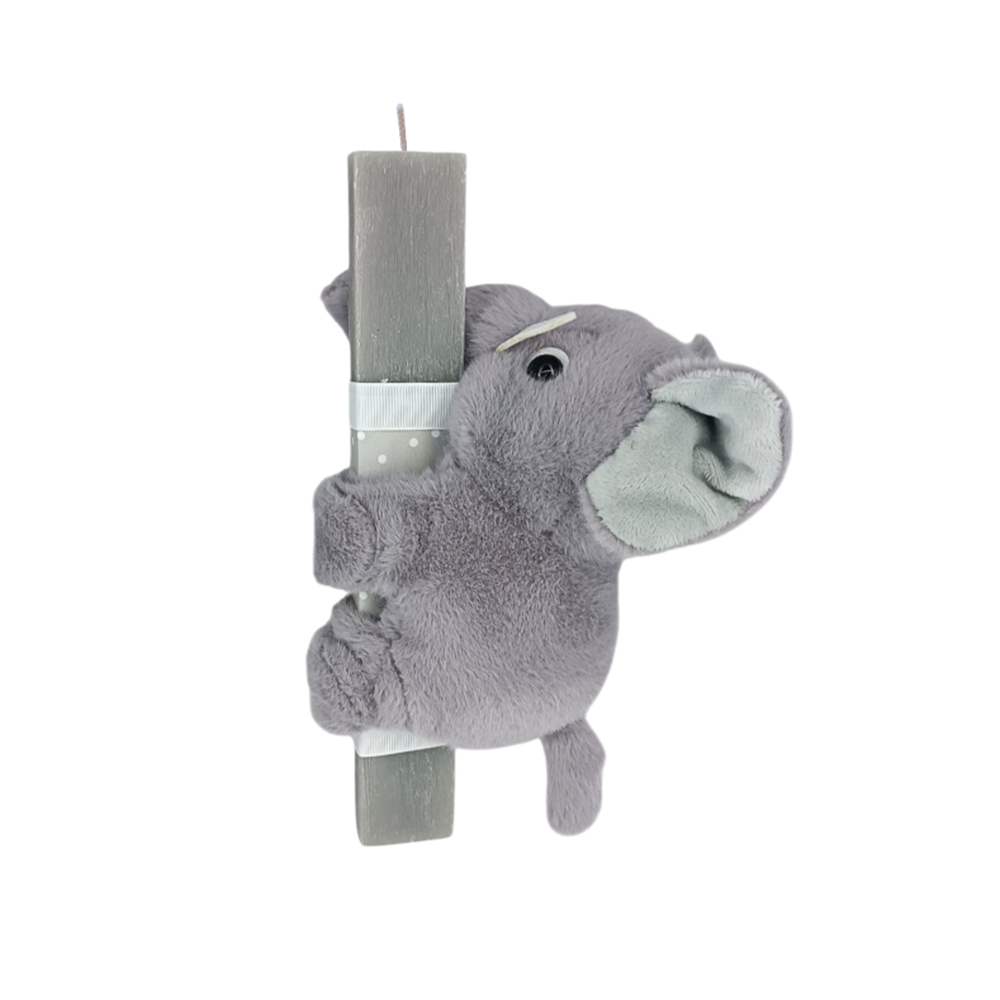 Χειροποίητη Αρωματική Λαμπάδα για Αγόρι Κορίτσι με Λούτρινο Snap Βραχιόλι Ελεφαντάκι - 112716