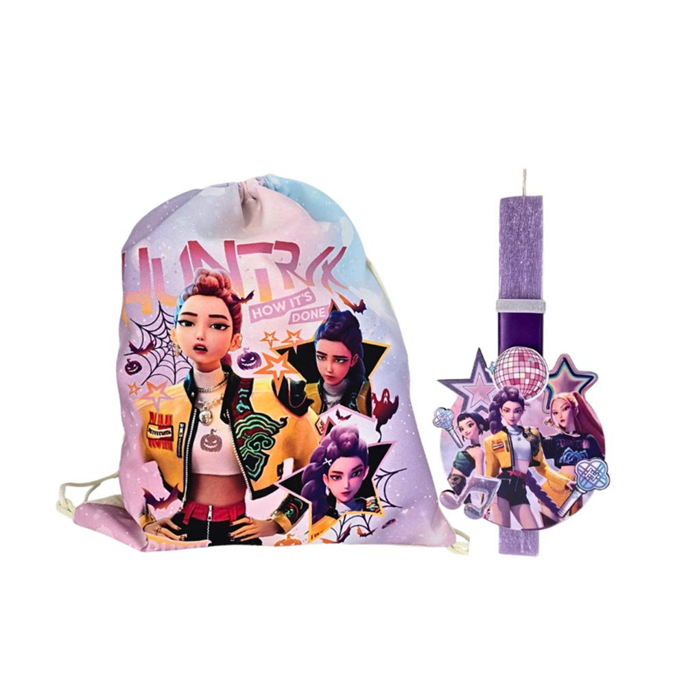 Χειροποίητη Αρωματική Λαμπάδα για Κορίτσι με Σακίδιο Πλάτης Huntrix  - 113162