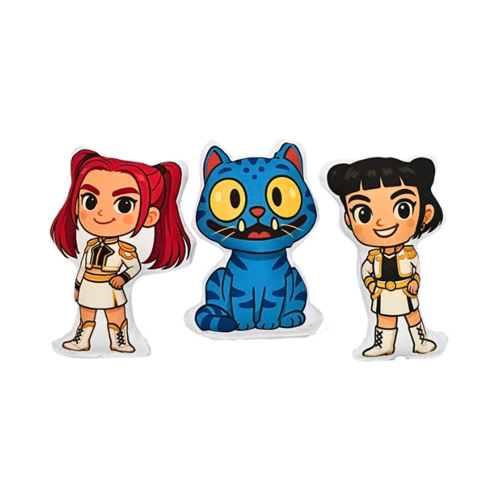 Χειροποίητη Αρωματική Λαμπάδα για Κορίτσι με Σακίδιο και 4 Μαξιλαροκουκλάκια Huntrix  - 2