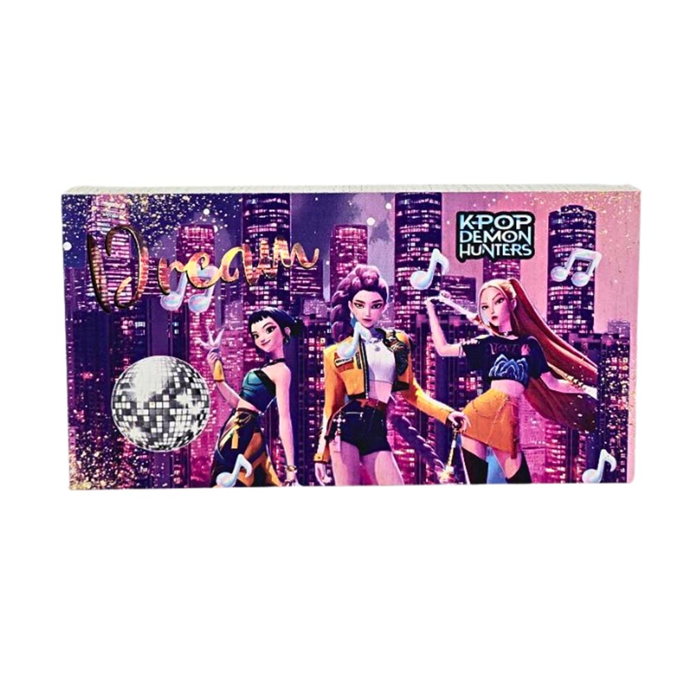 Χειροποίητη Αρωματική Λαμπάδα για Κορίτσι με Ξύλινο Επιτραπέζιο Φωτιζόμενο Κάδρο Huntrix - 1