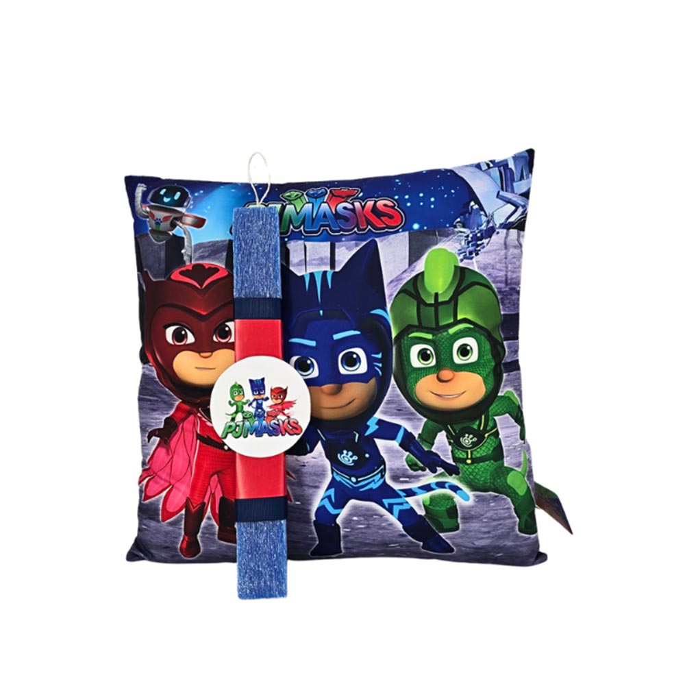 Χειροποίητη Αρωματική Λαμπάδα Διακοσμητικό Μαξιλάρι PJ Masks - 113498