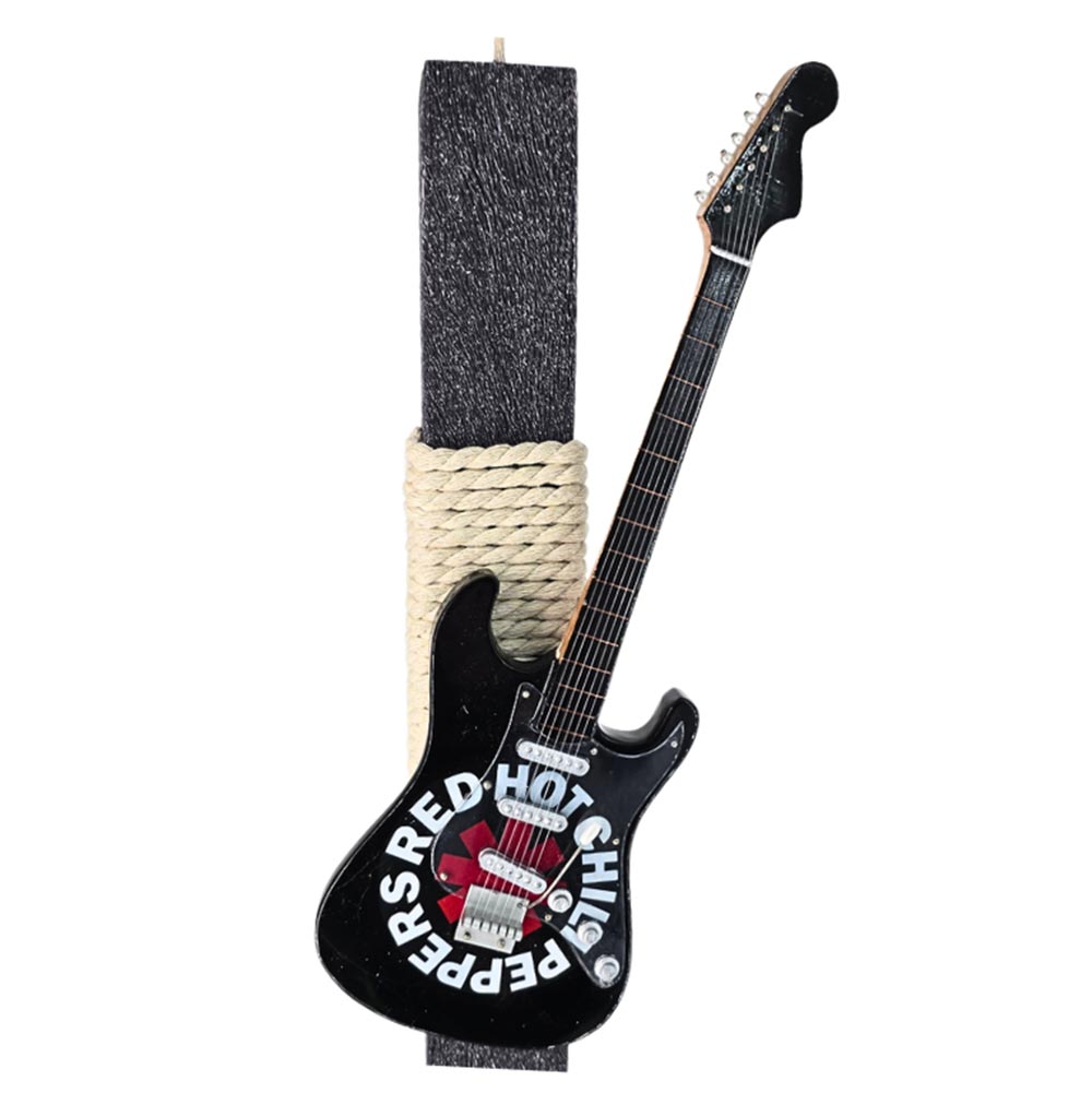 Χειροποίητη Αρωματική Λαμπάδα για Αγόρι  Ηλεκτρική Κιθάρα Μαύρη Red Hot Chilly Peppers - 1