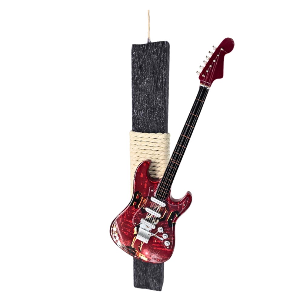 Χειροποίητη Αρωματική Λαμπάδα για Αγόρι  Ηλεκτρική Κιθάρα Κόκκινη ACDC - 113707