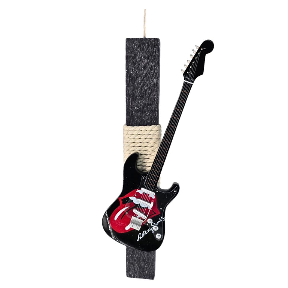 Χειροποίητη Αρωματική Λαμπάδα για Αγόρι  Ηλεκτρική Κιθάρα Μαύρη Rolling Stones - 113711