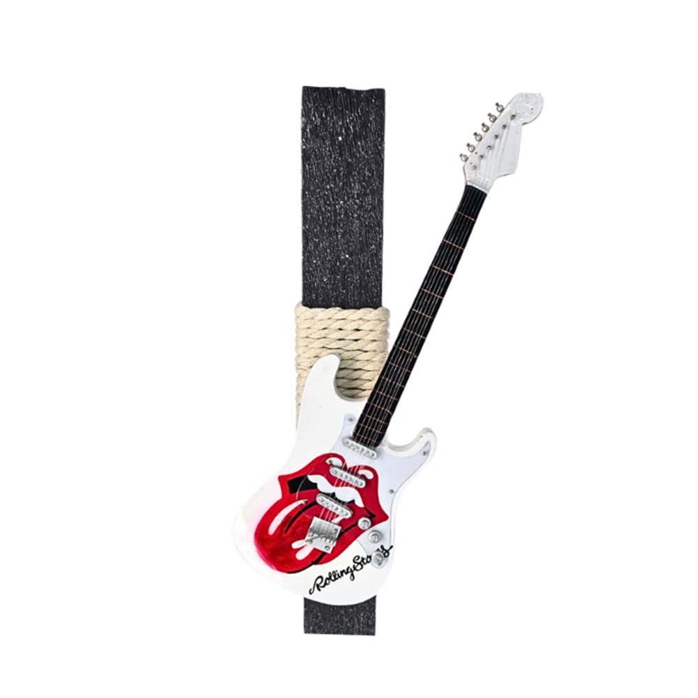 Χειροποίητη Αρωματική Λαμπάδα για Αγόρι  Ηλεκτρική Κιθάρα Λευκή Rolling Stones - 1