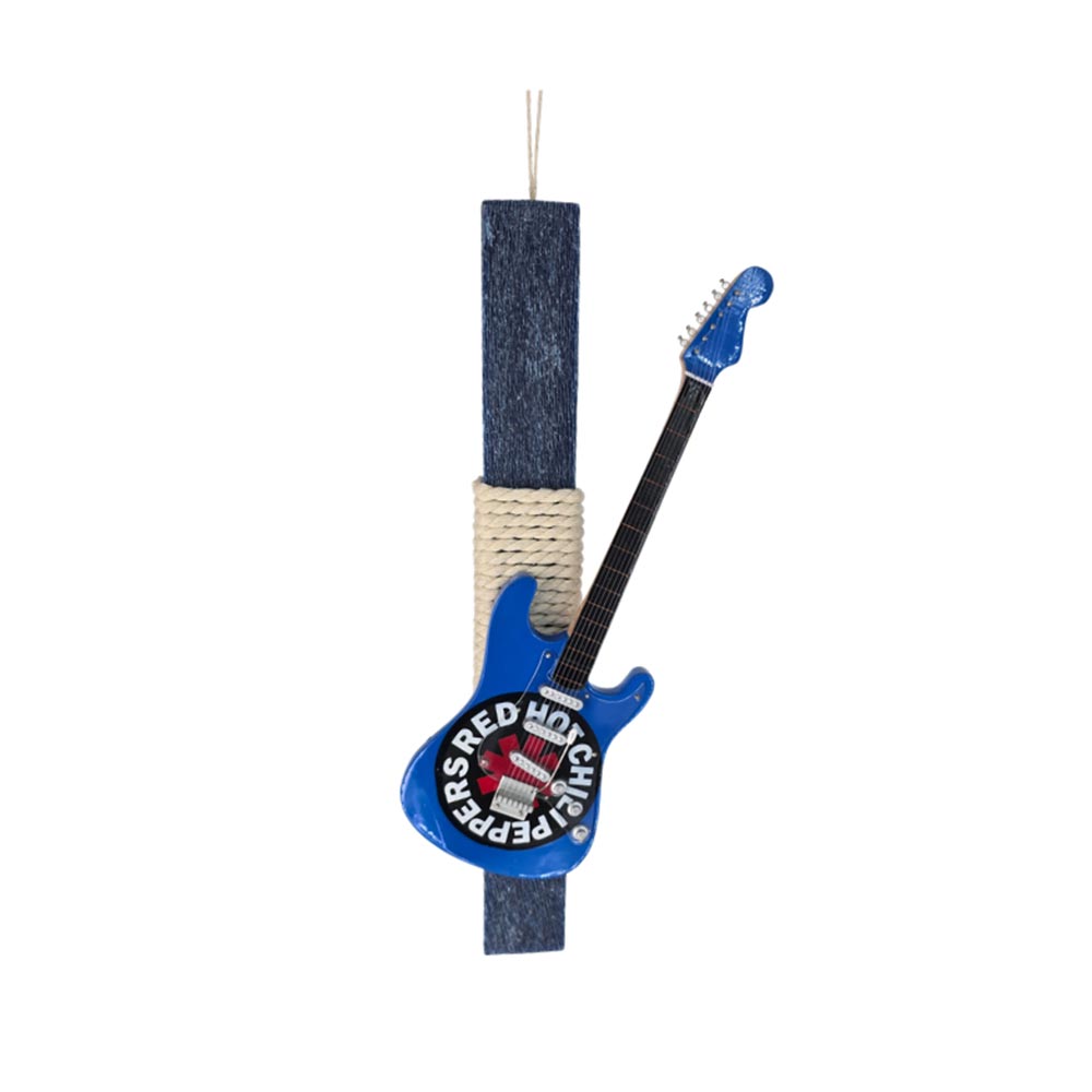Χειροποίητη Αρωματική Λαμπάδα για Αγόρι  Ηλεκτρική Κιθάρα Μπλε Red Hot Chilly Peppers - 113719