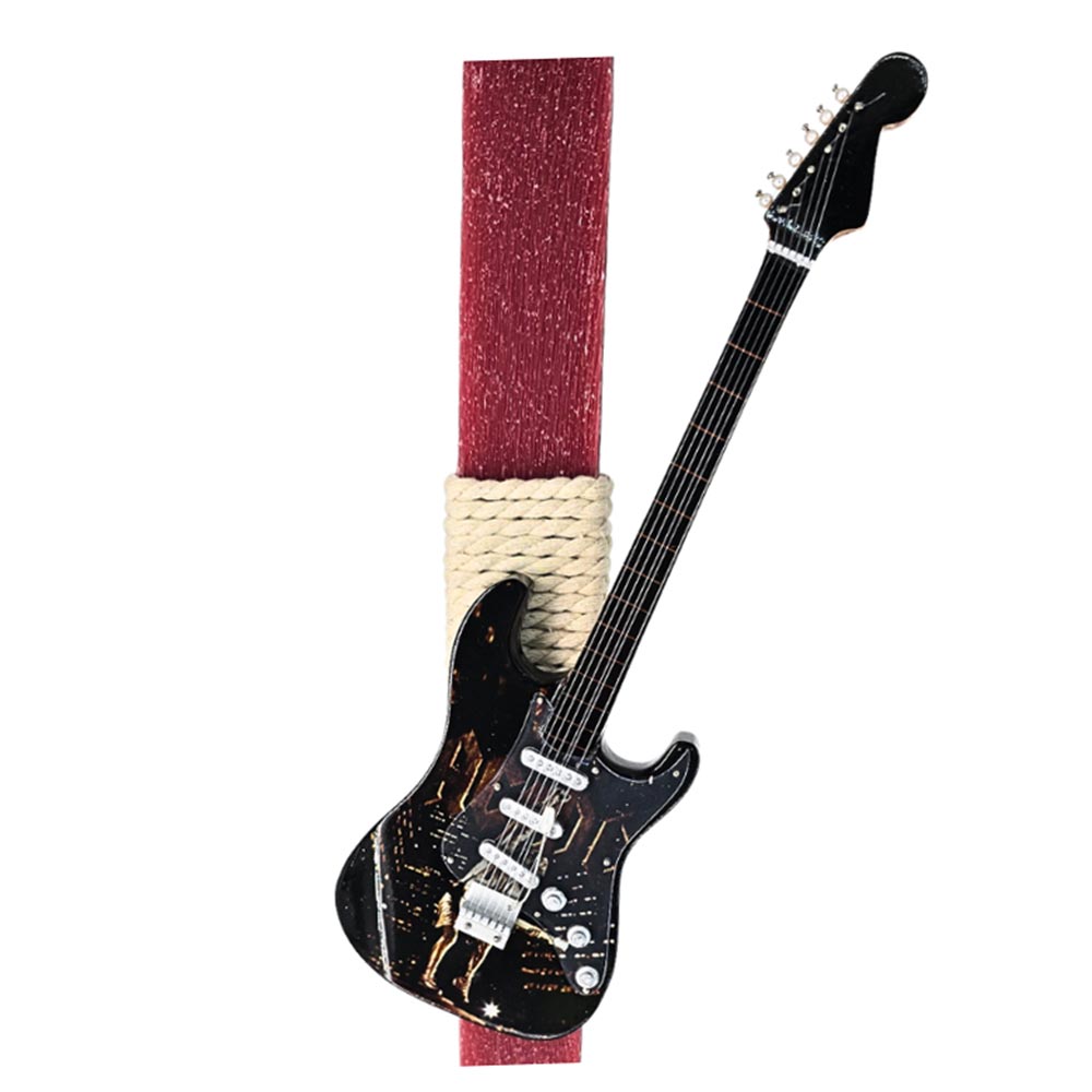 Χειροποίητη Αρωματική Λαμπάδα για Αγόρι  Ηλεκτρική Κιθάρα Μαύρη ACDC - 1
