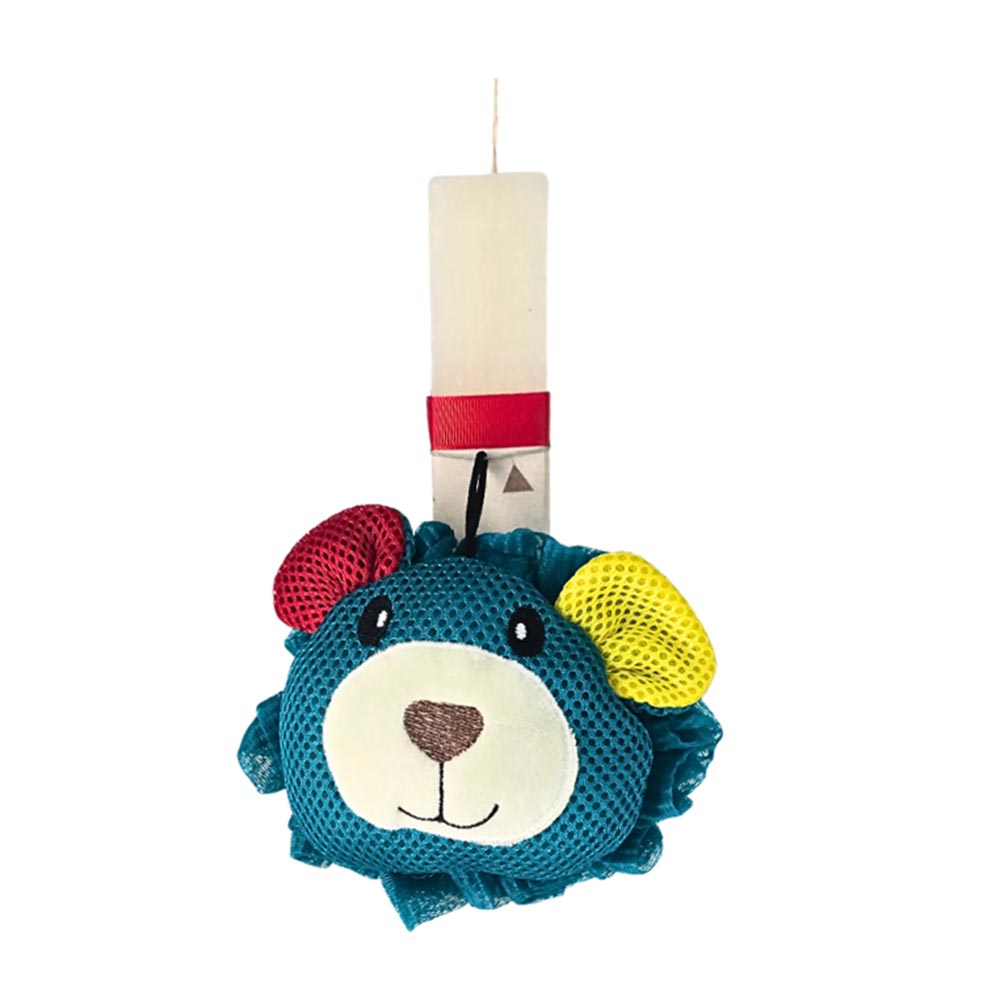 Χειροποίητη Αρωματική Λαμπάδα για Αγόρι Κορίτσι με Σφουγγαράκι Μπάνιου Σκυλάκι  - 113921