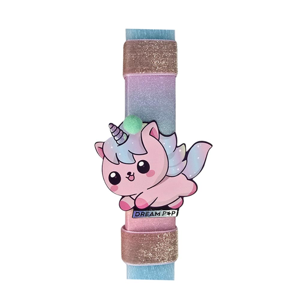 Χειροποίητη Αρωματική Λαμπάδα για Κορίτσι με Γούνινο Σημειωματάριο 30cm με Καλλυντικά Μονόκερος - 2