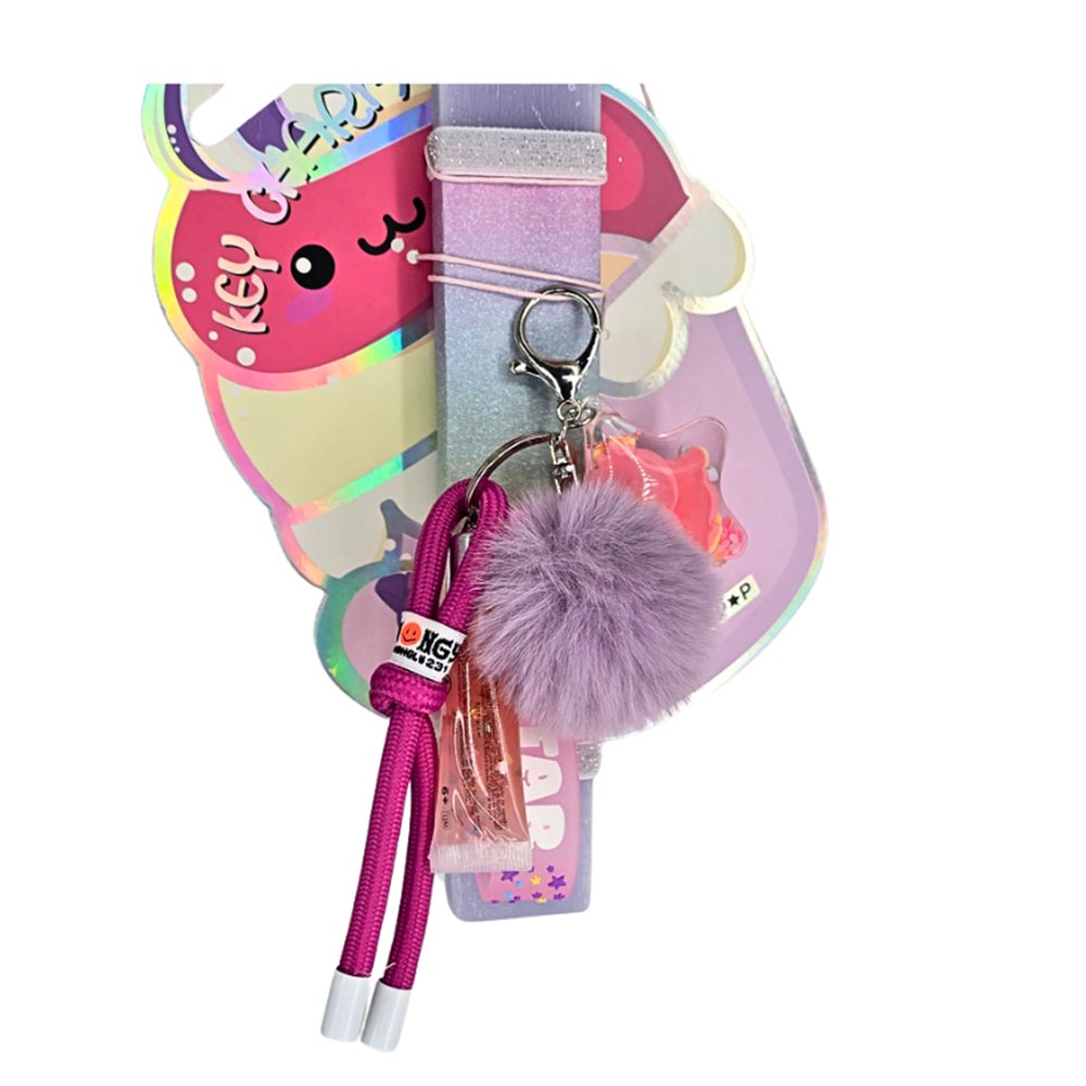 Χειροποίητη Αρωματική Λαμπάδα για Κορίτσι με Σετ Μπρελοκ, Lip Gloss Και Σάπιο Μήλο Γούνινο Pom Pom - 1