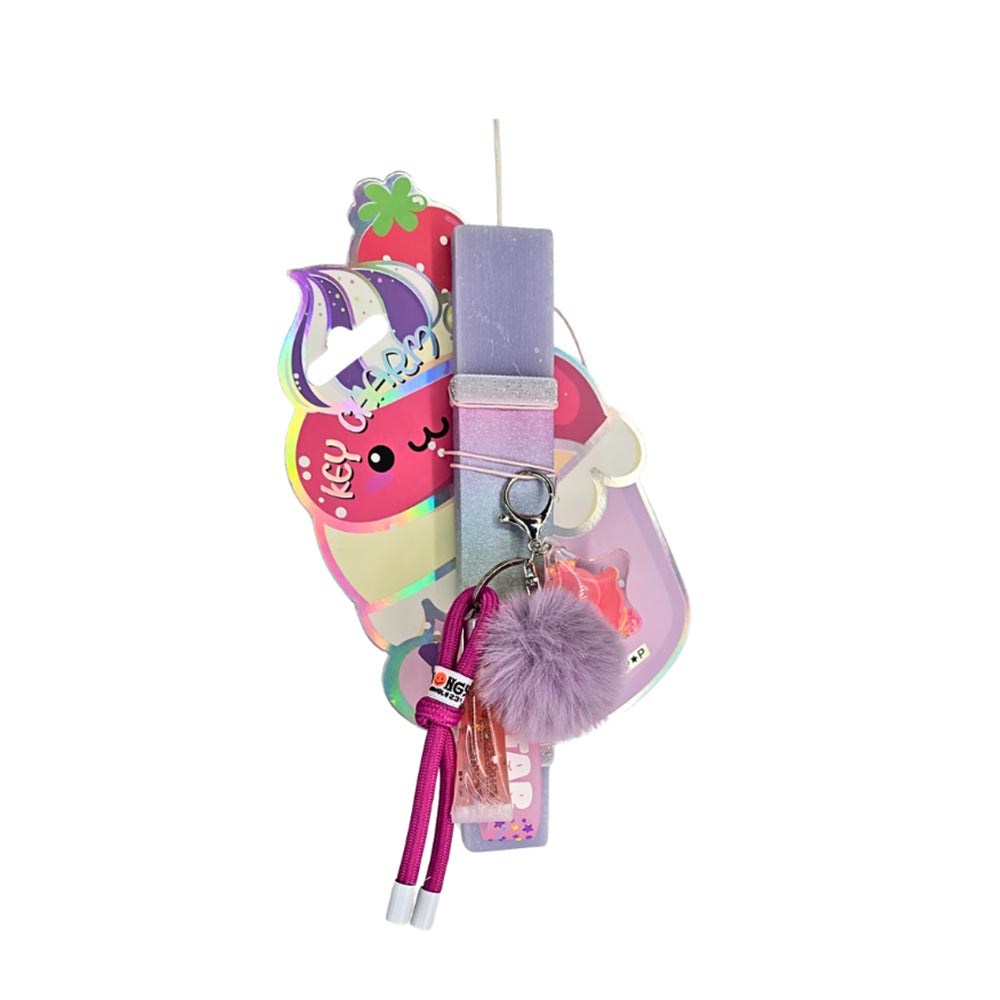 Χειροποίητη Αρωματική Λαμπάδα για Κορίτσι με Σετ Μπρελοκ, Lip Gloss Και Σάπιο Μήλο Γούνινο Pom Pom - 114113