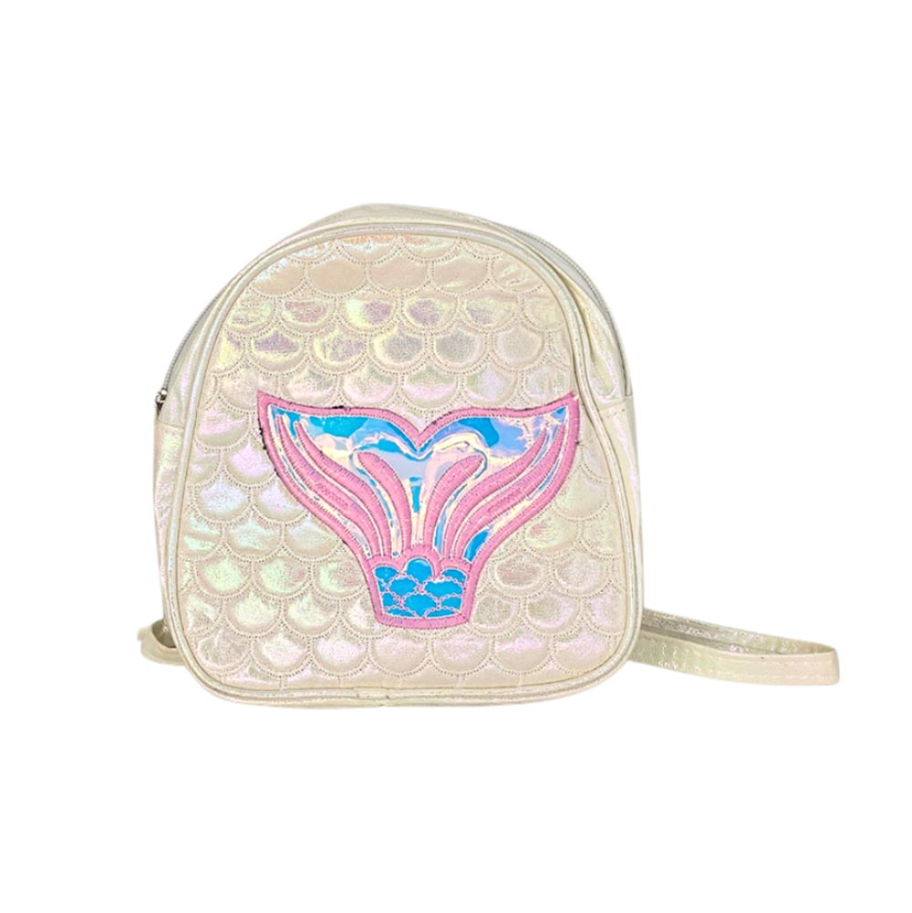 Χειροποίητη Αρωματική Λαμπάδα για Κορίτσι με Λευκό Ιριδίζον Σακίδιο Πλάτης Γοργόνα - 2