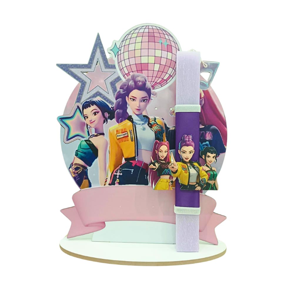 Χειροποίητη Αρωματική Λαμπάδα για Κορίτσι με Ξύλινη Βάση Huntrix  - 114431