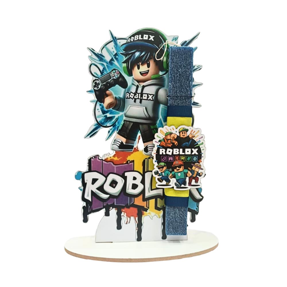 Χειροποίητη Αρωματική Λαμπάδα για Αγόρι με Ξύλινη Βάση Roblox - 114664