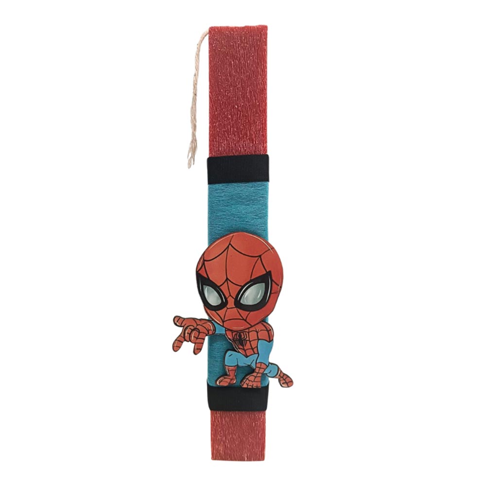 Χειροποίητη Αρωματική Λαμπάδα για Αγόρι με Ξύλινη Βάση Spidey - 1