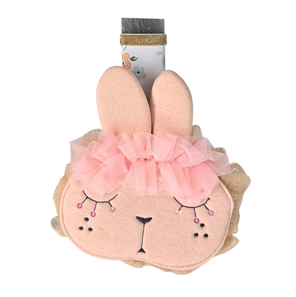 Χειροποίητη Αρωματική Λαμπάδα για Κορίτσι με Σφουγγαράκι Μπάνιου Λαγουδάκι - 1