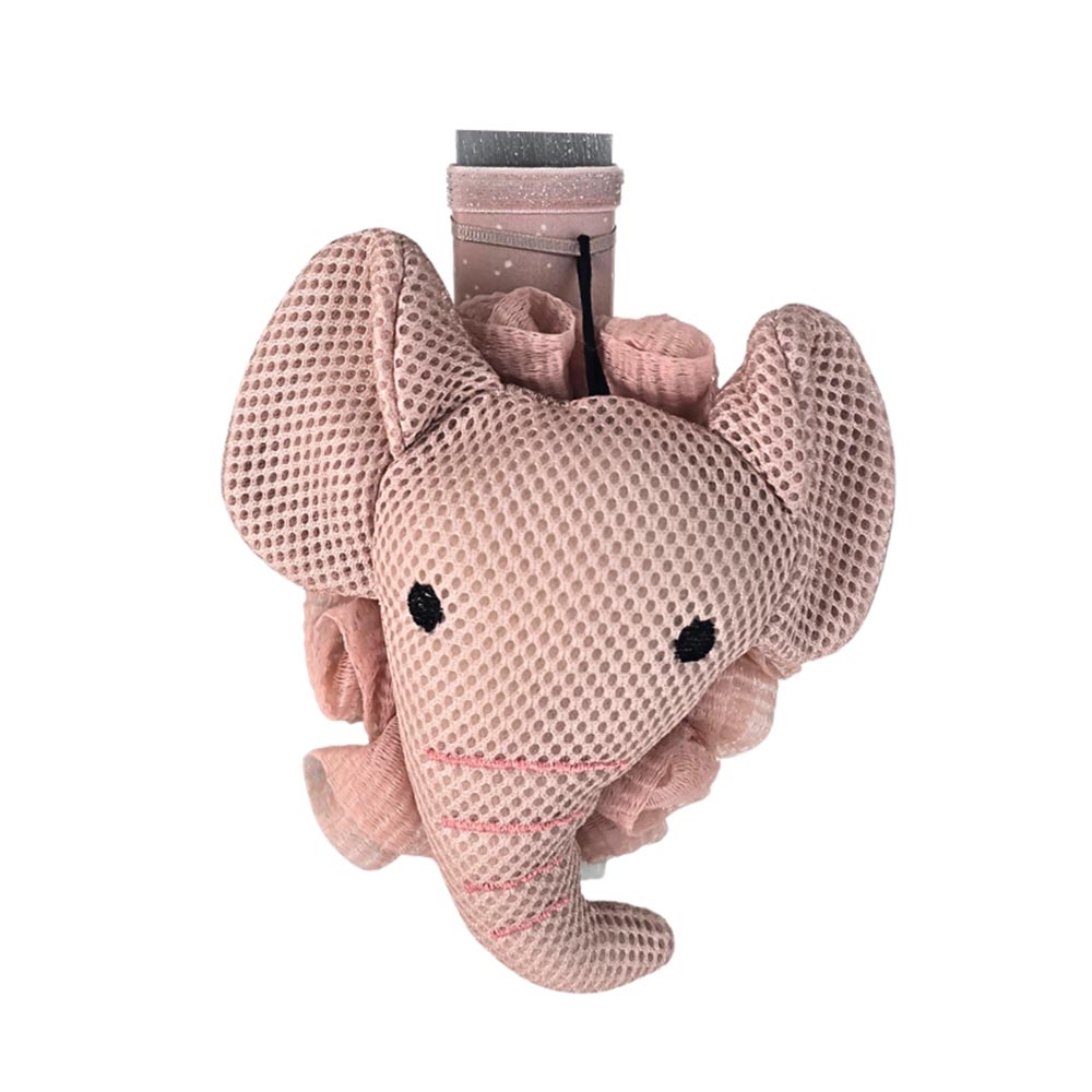 Χειροποίητη Αρωματική Λαμπάδα για Κορίτσι με Σφουγγαράκι Μπάνιου Ελεφαντάκι Ροζ - 1