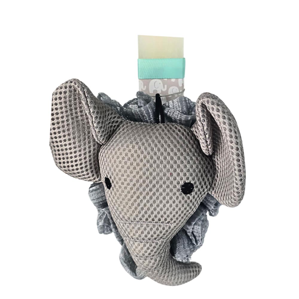 Χειροποίητη Αρωματική Λαμπάδα για Αγόρι Κορίτσι με Σφουγγαράκι Μπάνιου Ελεφαντάκι Γκρι - 1