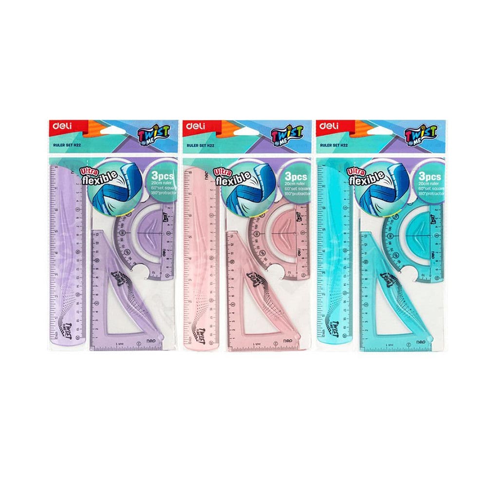 Γεωμετρικά Οργανα Flexible 20cm Σετ 3 Τεμαχίων Deli  - 107016