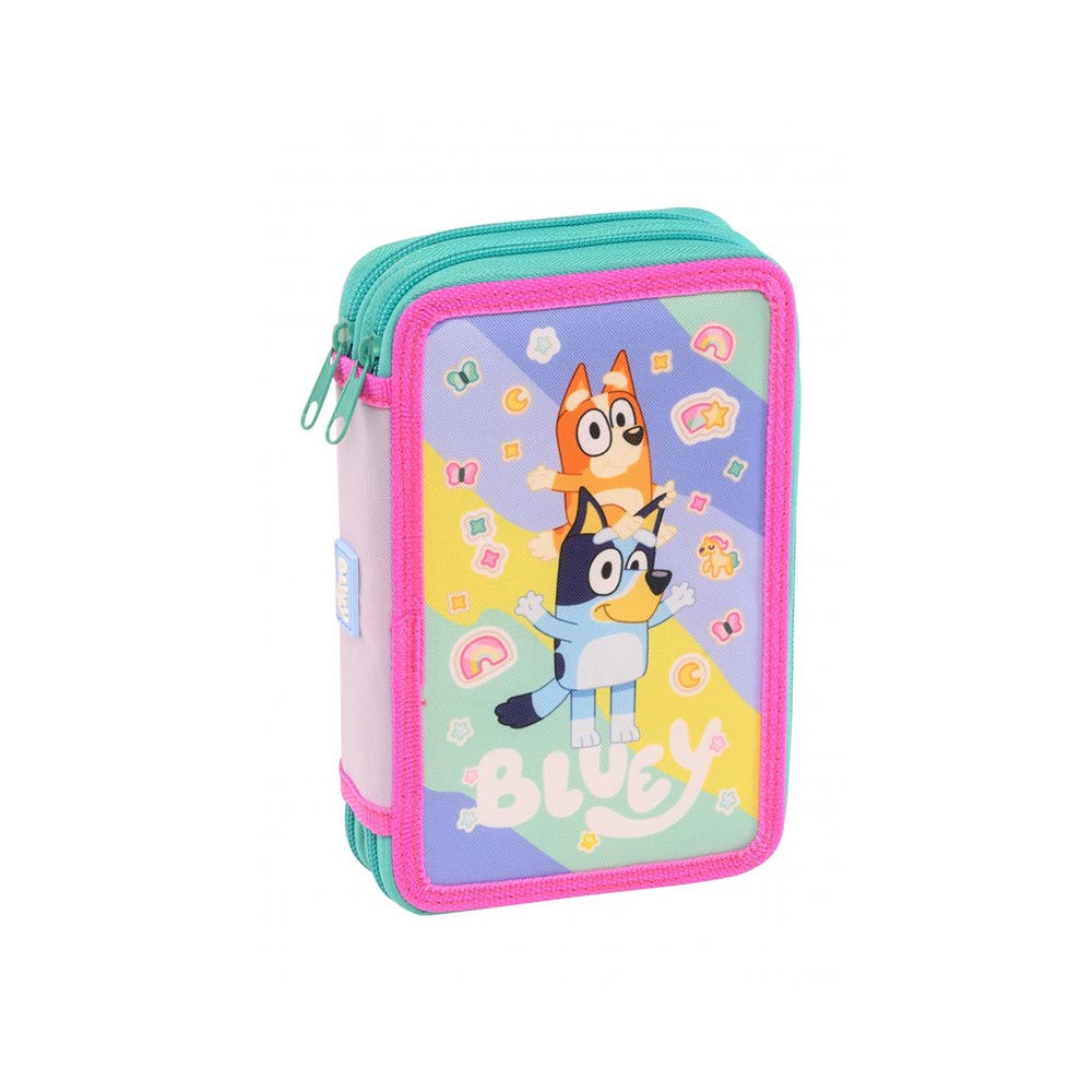 Κασετίνα Διπλή Γεμάτη Stickers Rain Bluey 250331 Graffiti - 105537