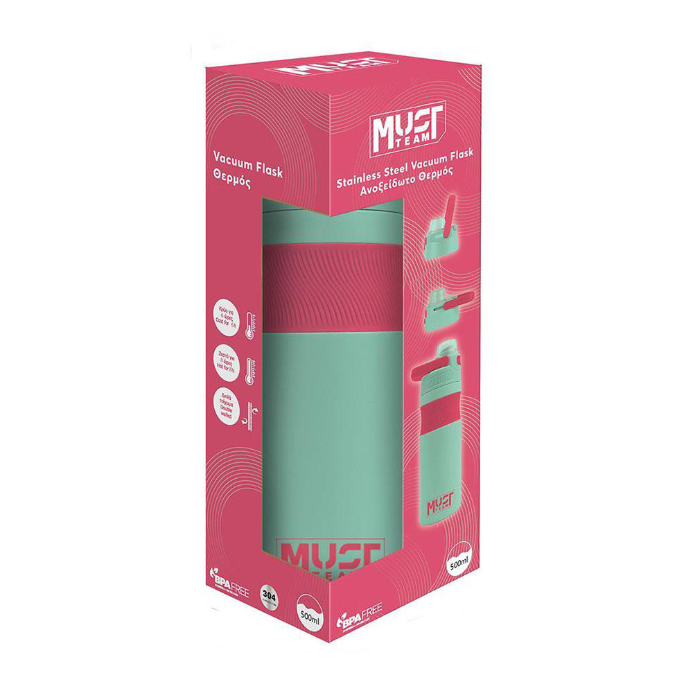 Παγούρι Ανοξείδωτο 500ml Μέντα/Ρόζ 587494 Must - 1