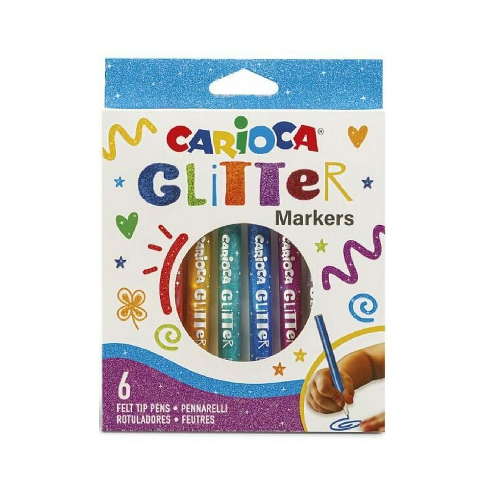 Μαρκαδόροι Ζωγραφικής Glitter 6 Τεμ. 42190 Carioca - 105711