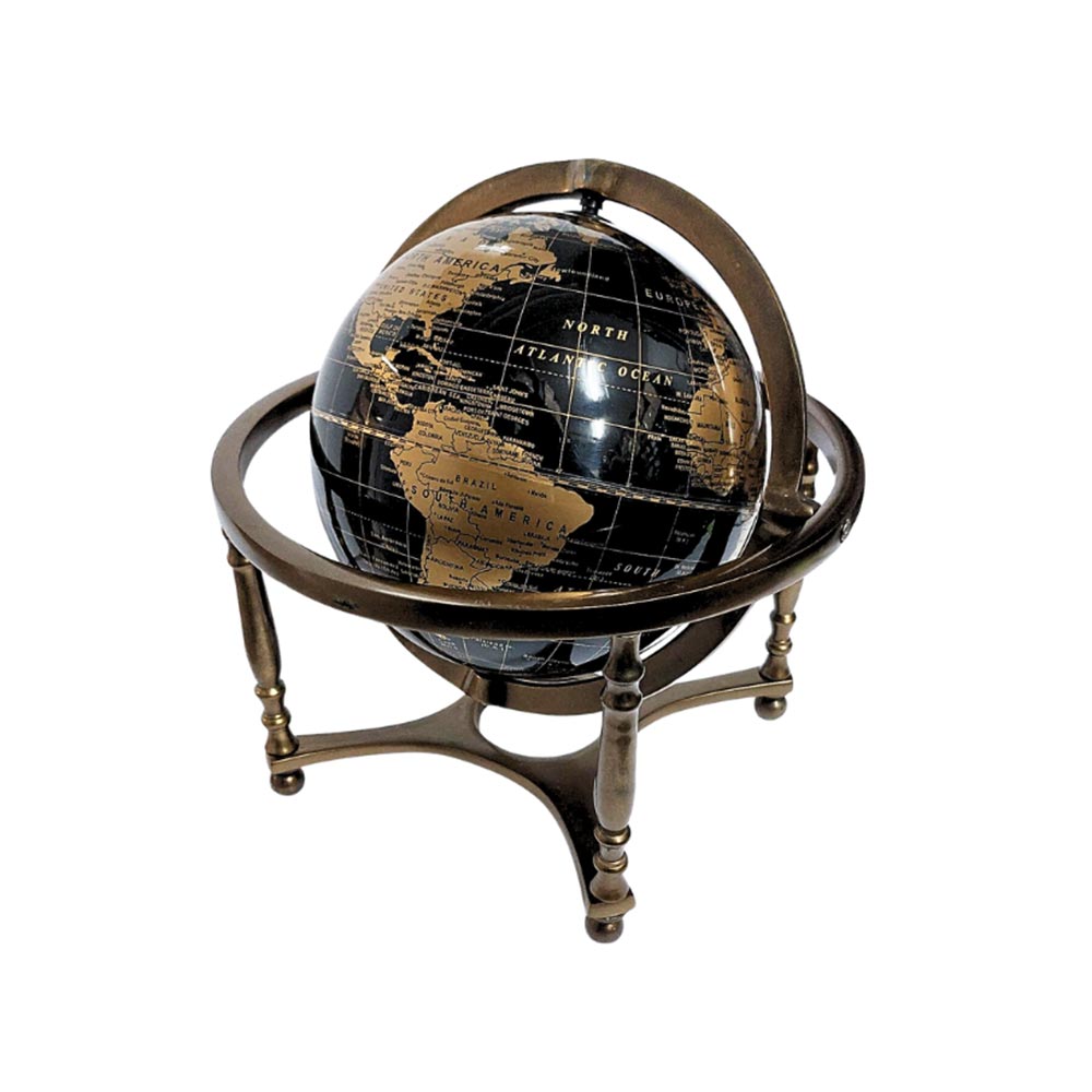 Υδρόγειος Σφαίρα Μαύρη με Μπρονζέ Λεπτομέριες 2812 ΟΕΜ - 1