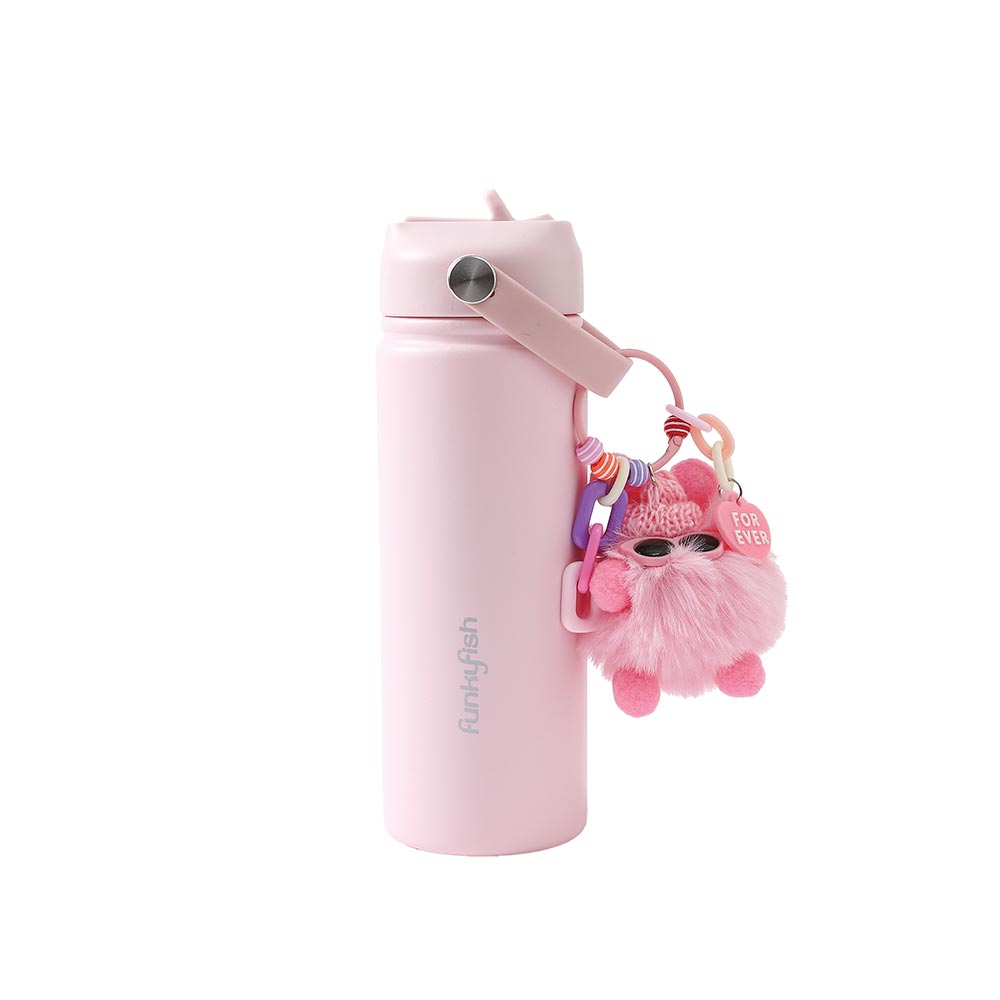 Ανοξείδωτο Μπουκάλι Θερμός με Καλαμάκι Charms Pink 500ml 300-30341 Funkyfish - 118736