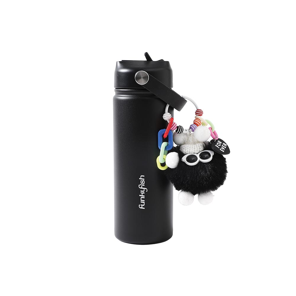 Ανοξείδωτο Μπουκάλι Θερμός με Καλαμάκι Charms Black 500ml 300-30343 Funkyfish - 118740