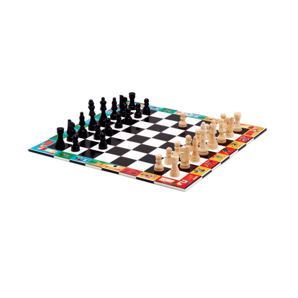 Επιτραπέζιο Σκάκι Και Ντάμα Με Ξύλινα Πιόνια Σε Βαλιτσάκι 05225 Djeco - 1