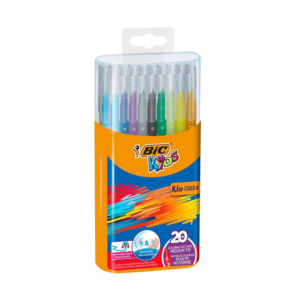 Μαρκαδόροι Ζωγραφικής Durable Pack Kid Couleur Λεπτοί 20τμχ 4220081 Bic Kids - 78102