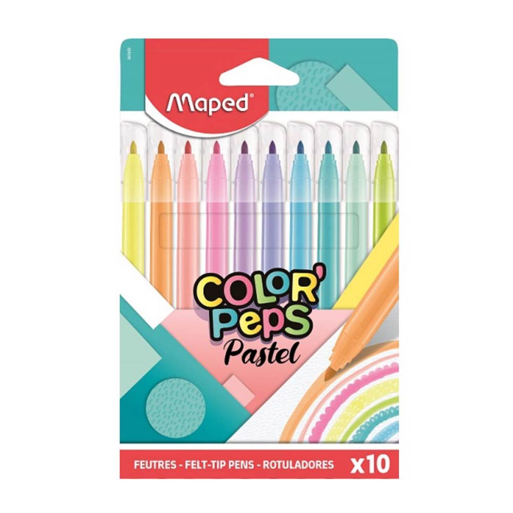 Μαρκαδόροι Ζωγραφικής Color' Peps Pastel 10τμχ 845469 Maped