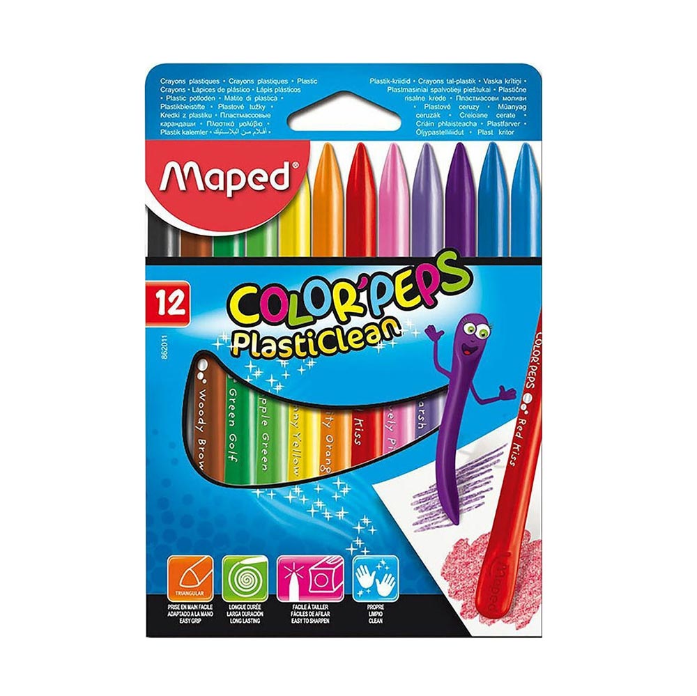 Κηρομπογιές Color'Peps Plasticlean 12τμχ 862011 Maped - 77327