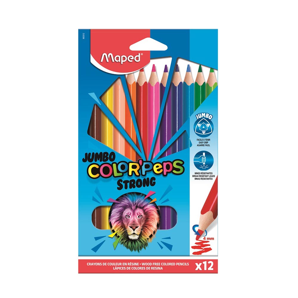 Ξυλομπογιές Color' Peps Strong Jumbo 12τμχ 863312 Maped - 77470