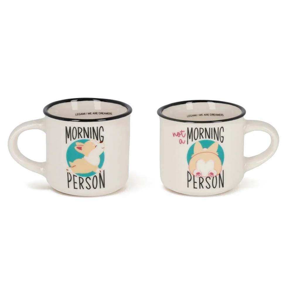 Σετ Φλιτζανάκια Espresso For Two - Corgi Κεραμικά Λευκά 50ml 2τεμ. MM0018 Legami - 1