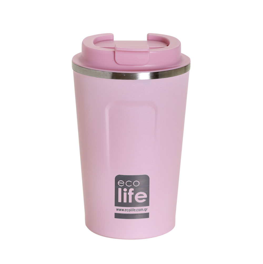 Θερμός Ανοξείδωτος Coffee Cup Rose pink 370ml Ecolife - 43724