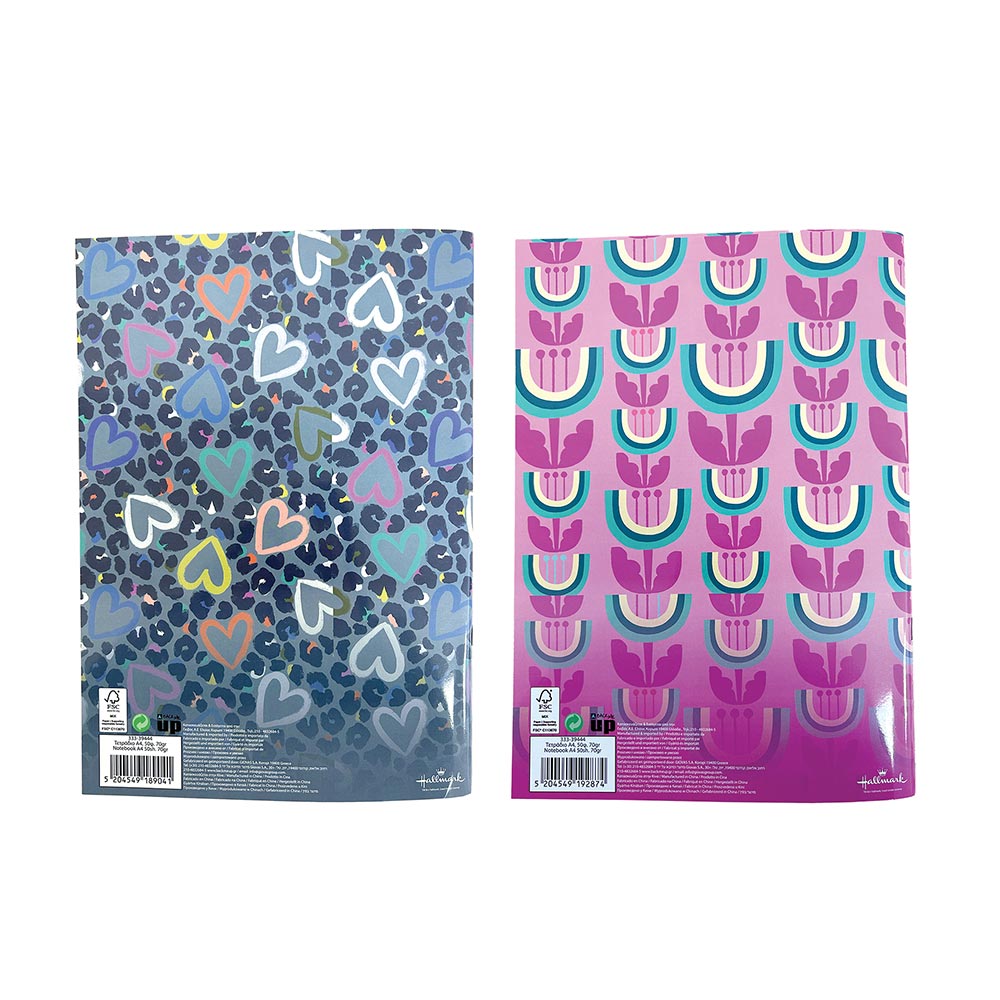 Τετράδιο A4 Καρφίτσα 50Φ Zoo Print - Tulip 2 σχέδια 333-39440 Hallmark - 1